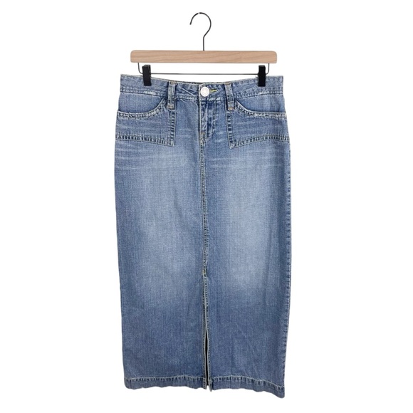 Vintage 2000s Y2K Unionbay Front Slit Long Denim Jean Maxi Skirt Women's Size 9 - Picture 1 of 9